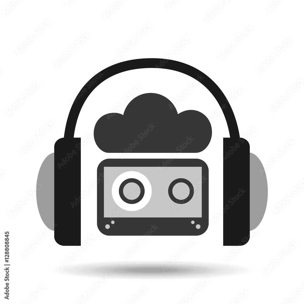 music online cloud headphone audio cassette vector illustration eps 10 music online cloud headphone audio cassette vector illustration eps 10