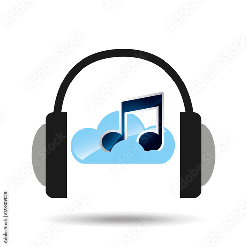 music online cloud headphone icons vector illustration eps 10