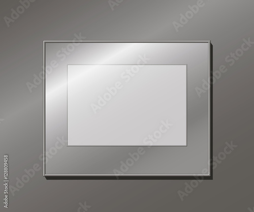 An empty aluminum frame on the wall, editable template, vector illustration