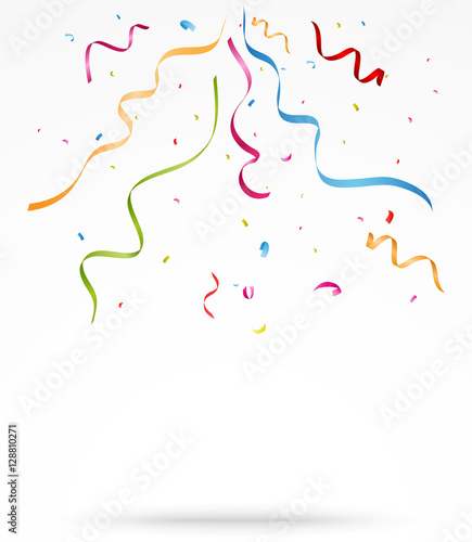 Colorful party confetti o white background