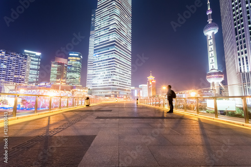 shanghai cityscape on the pedestrian bridge © chungking