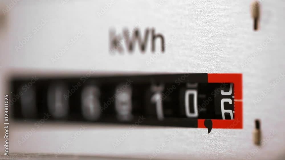 Electricity meter close up view with selective focus - energy consumption concept Electricity meter close up view with selective focus - energy consumption concept