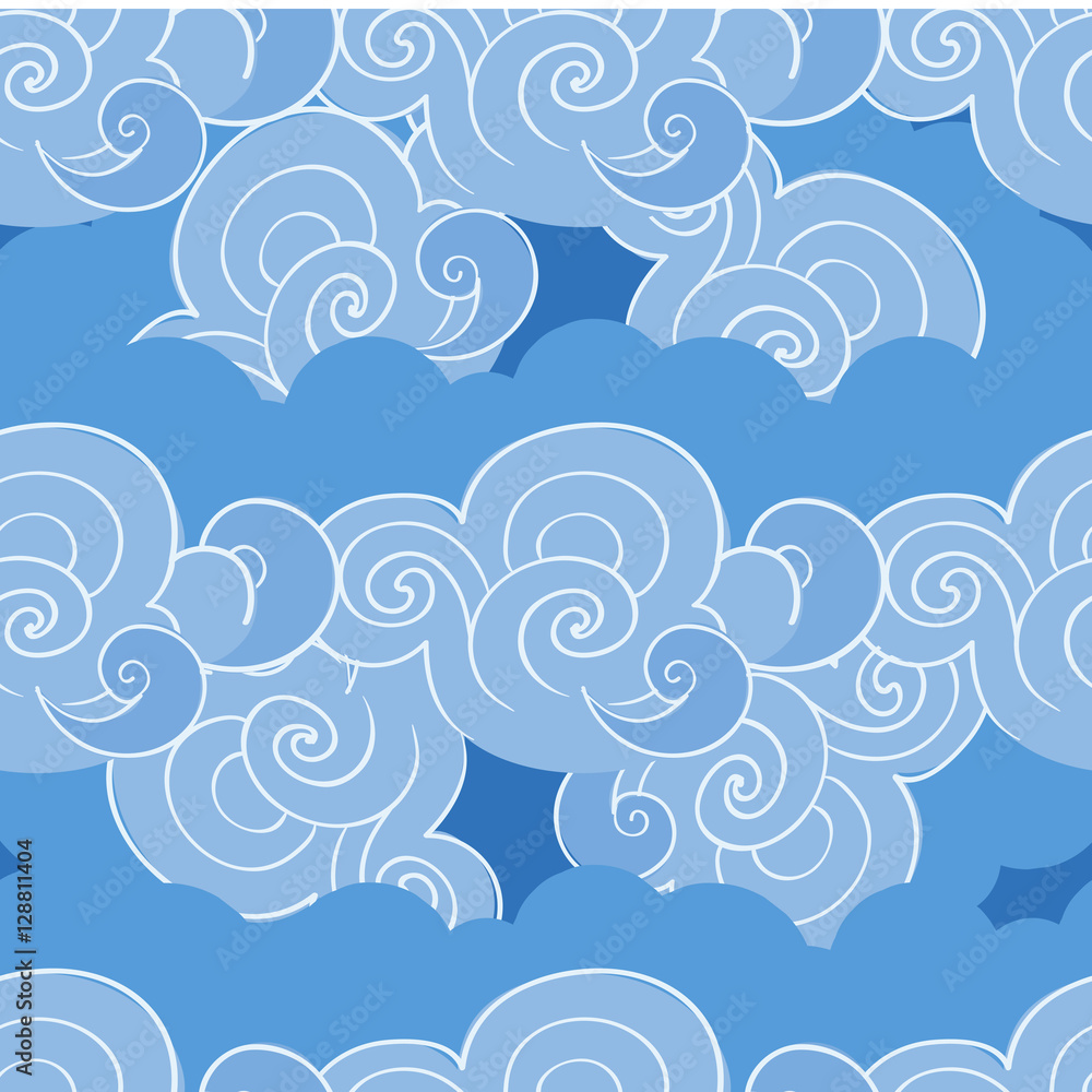 Seamless pattern with clouds. Vector illustration Seamless pattern with clouds. Vector illustration