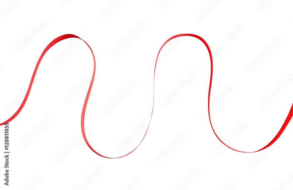Red silk ribbon isolated on white Red silk ribbon isolated on white