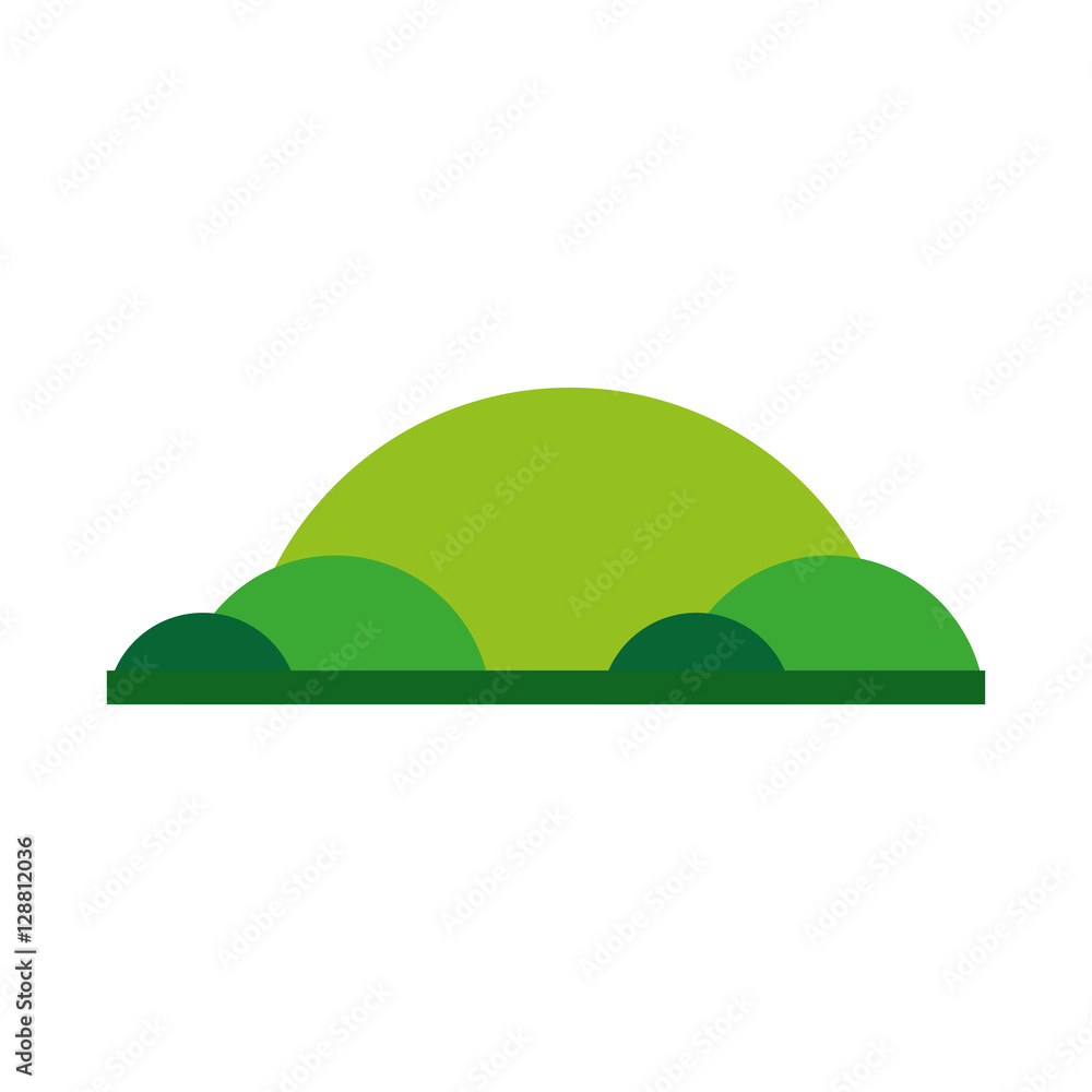 mountains green emblem icon vector illustration design