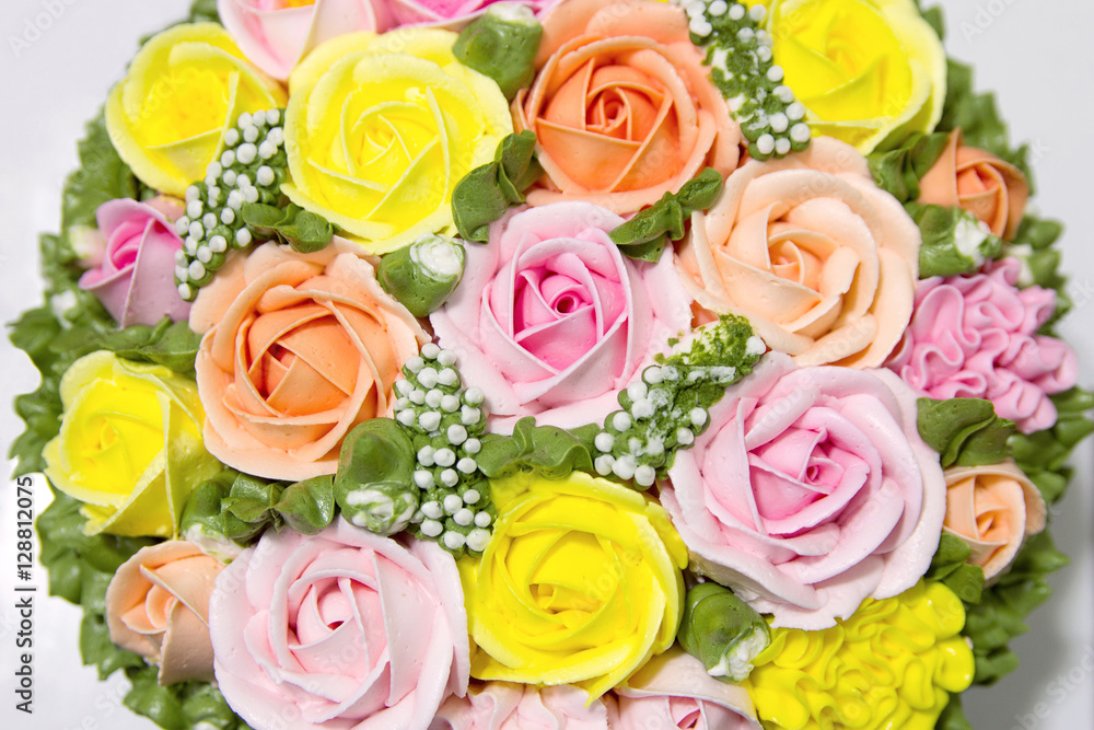 birthday cake with flowers Stock Photo | Adobe Stock