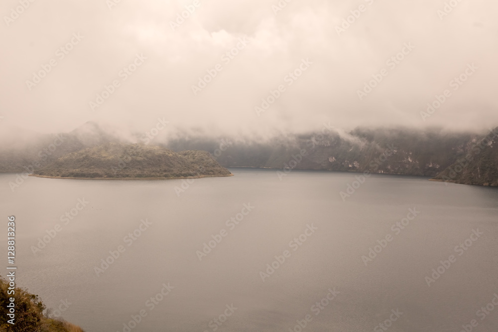 Fototapeta premium Volcanic Crater Lake Laguna Cuicocha In Ecuador