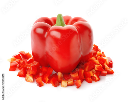 Sweet red pepper isolated on white