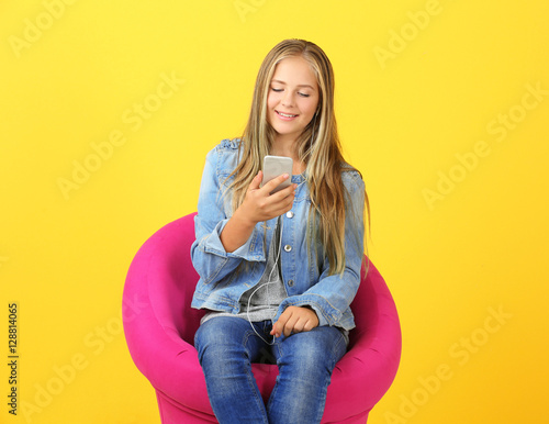 Cheerful teenager girl list...