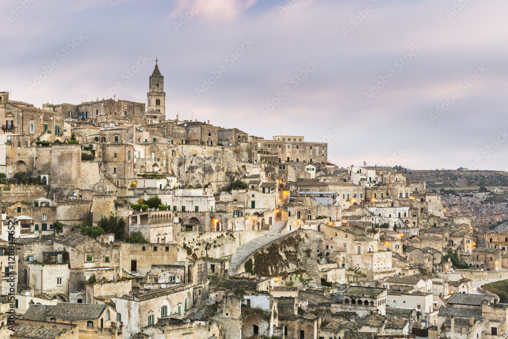 dawn in Matera, Sassi di Matera, Basilicata, Italy dawn in Matera, Sassi di Matera, Basilicata, Italy