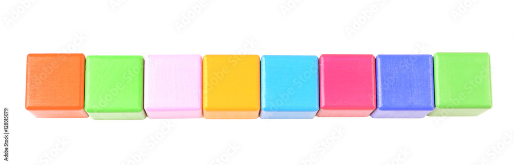 Empty colorful cubes on white background Empty colorful cubes on white background
