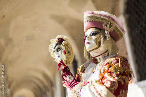 Fotótapéta Mask during Venice Carnival in St. Marco Square, Venice, taly