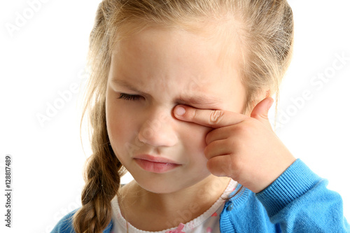 Portrait of crying little g...