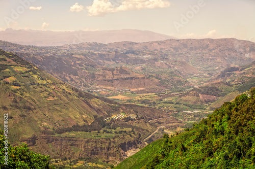 Aerial shot of Banos De Agua Santa  South America