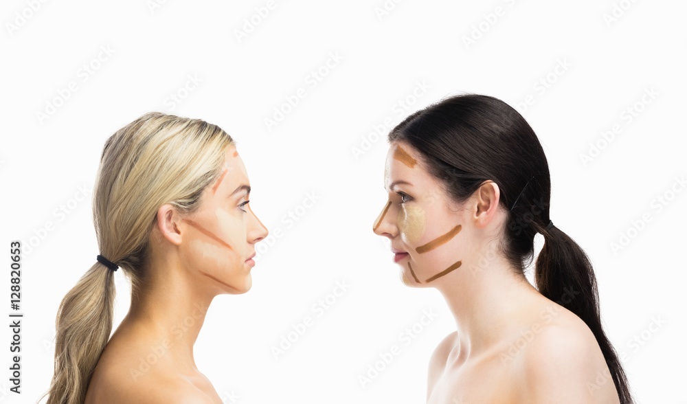 Portrait of women with contouring makeup Portrait of women with contouring makeup
