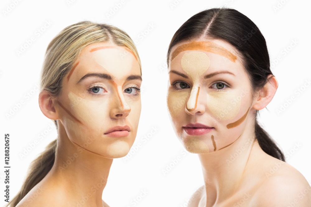 Portrait of women with contouring makeup Portrait of women with contouring makeup