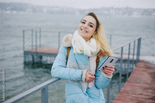 beautiful girl on winter walk © hetmanstock2