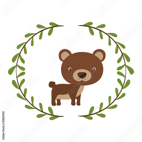 Bear cartoon icon. Animal cute life and nature theme. Isolated design. Vector illustration