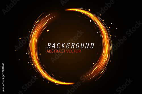 Abstract of ring and circle of sparks glow special effect and ba