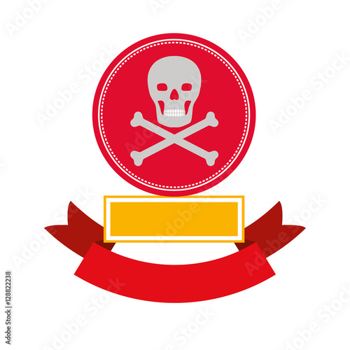 Skull icon. Security system warning protection and danger theme. Isolated design. Vector illustration