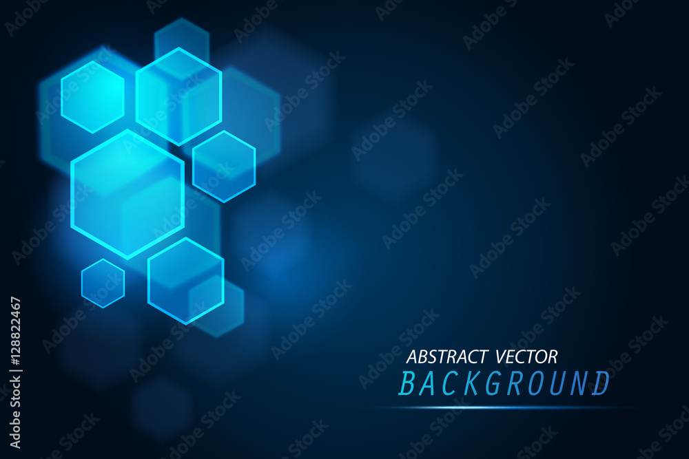 Abstract of tech innovation hexagon design