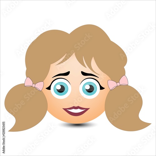 Woman smiles. Girl with long hair. Vector illustration.