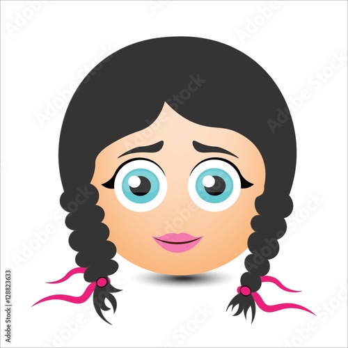 Woman smiles. Girl with long hair. Vector illustration.