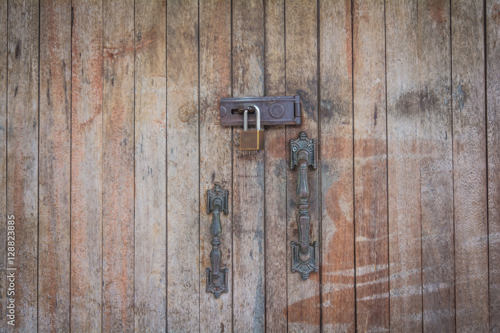close up, locked the wooden door, Chanthaburi, Thailand. close up, locked the wooden door, Chanthaburi, Thailand.