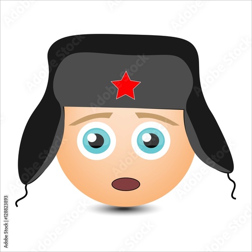 Ethnic smiles set. Russian. Vector illustration.