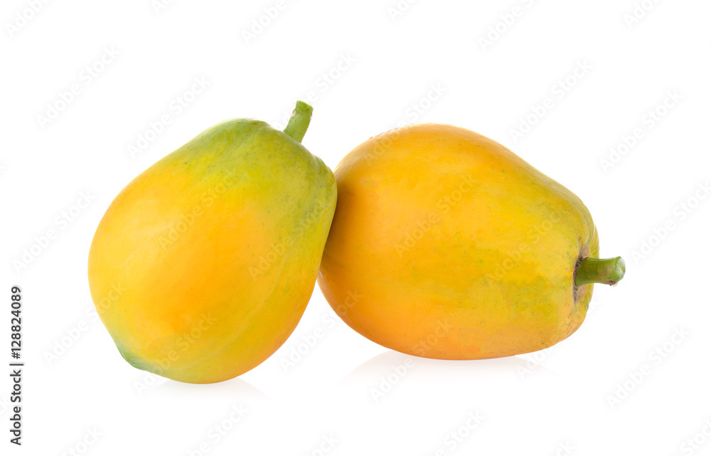 ripe papaya  on a white background