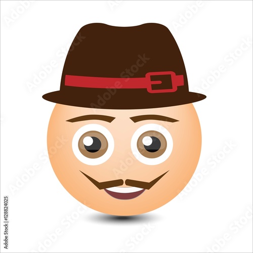 Ethnic smiles set. German. Vector illustration.
