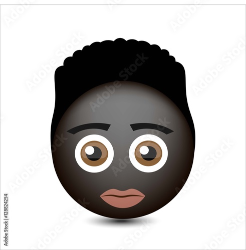 Ethnic smiles set. Afro-american man. Vector illustration.