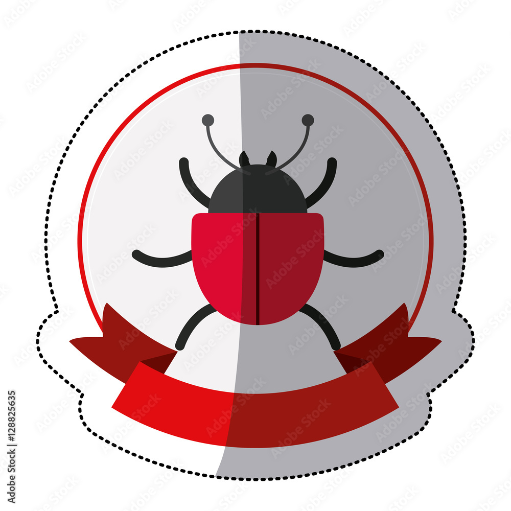Fototapeta premium Bug icon. Security system warning protection and danger theme. Isolated design. Vector illustration