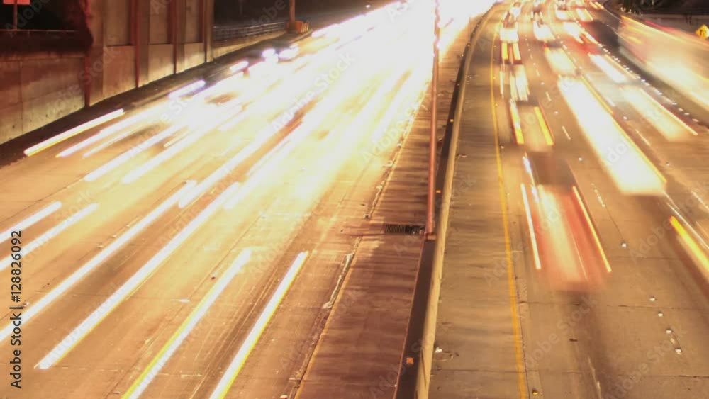 Highway Freeway Night Timelapse Traffic Lights Highway Freeway Night Timelapse Traffic Lights