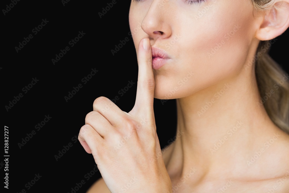 Focus on womans finger Focus on womans finger