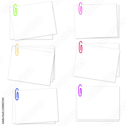 Collection of note papers background ,Illustration eps 10