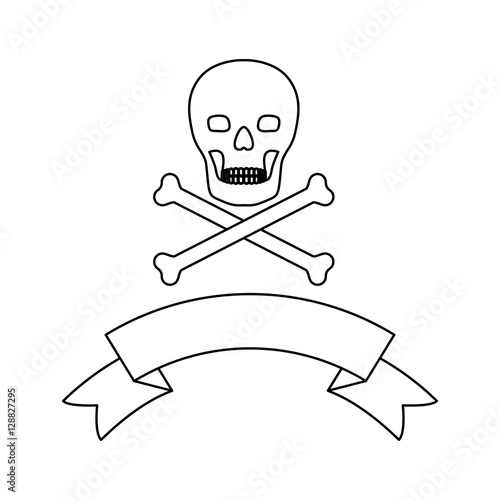 Skull icon. Security system warning protection and danger theme. Isolated design. Vector illustration