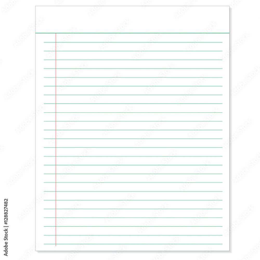 Sheet of Lined Paper with paper clip template Sheet of Lined Paper with paper clip template