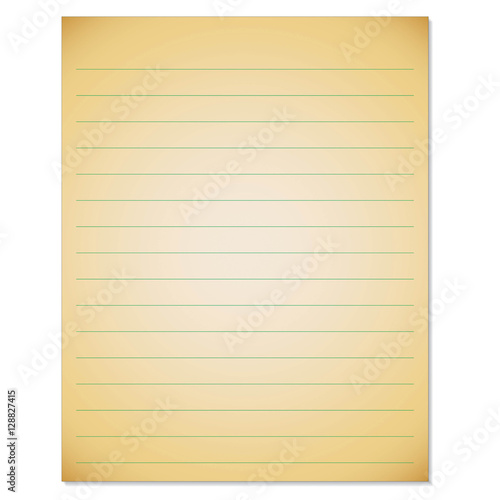 Yellow lined paper with holes