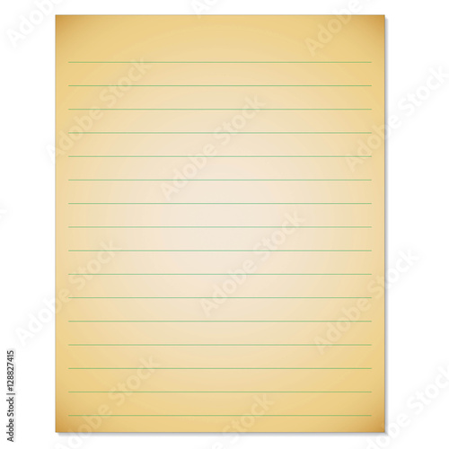 Yellow lined paper with holes
