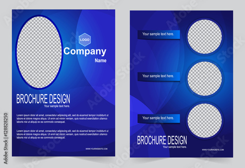 Brochure template, Flyer design, royal blue background.