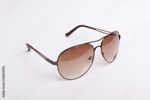 Brown-rim eyeglasses in white background