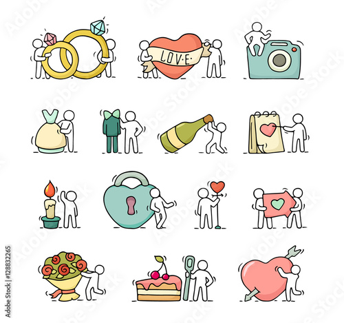 working little people with love symbols