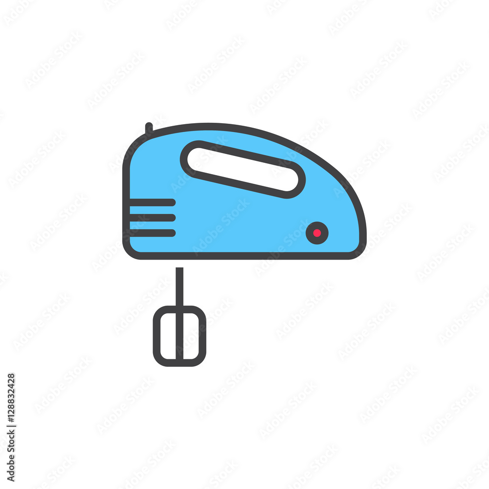 hand mixer line icon, filled outline vector sign, linear colorful pictogram isolated on white. logo illustration hand mixer line icon, filled outline vector sign, linear colorful pictogram isolated on white. logo illustration