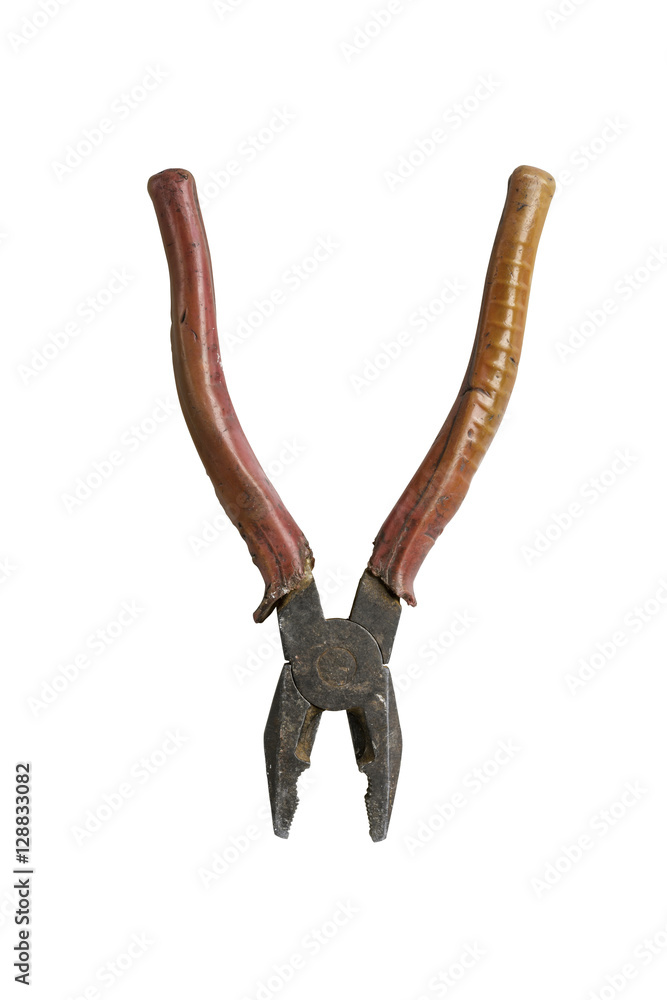 old hand tool on white background old hand tool on white background
