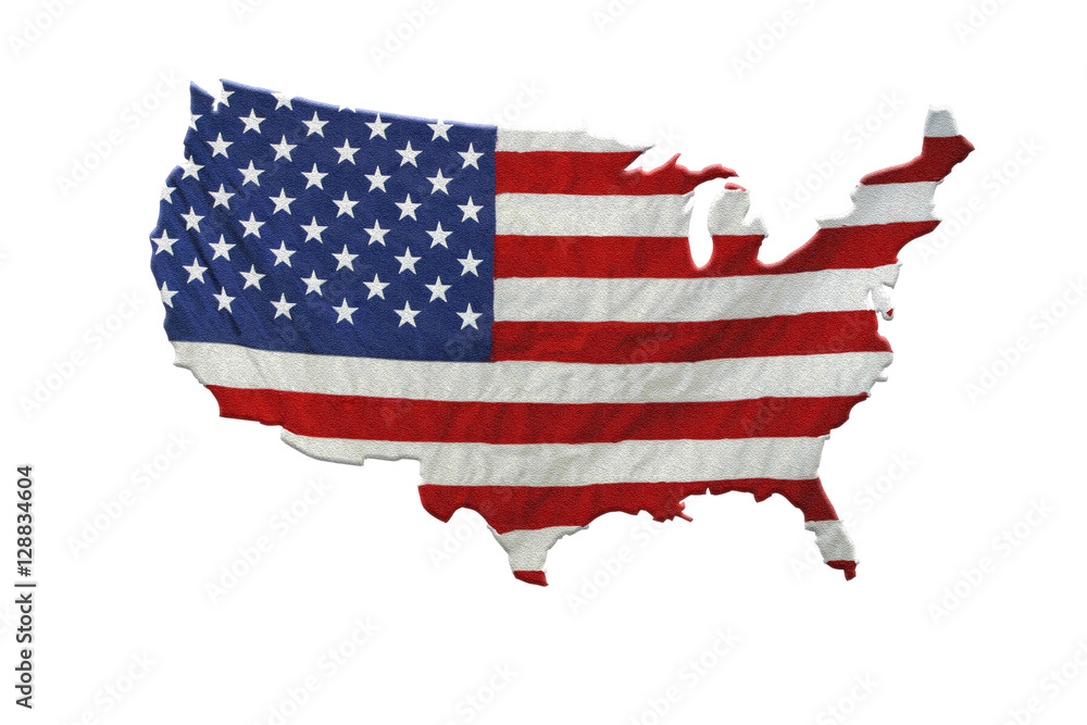 US MAP AND FLAG