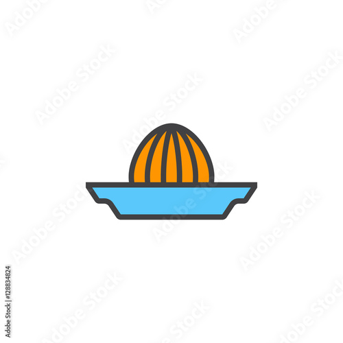 Citrus squeezer line icon, Juice Extractor filled outline vector sign, linear colorful pictogram isolated on white. logo illustration