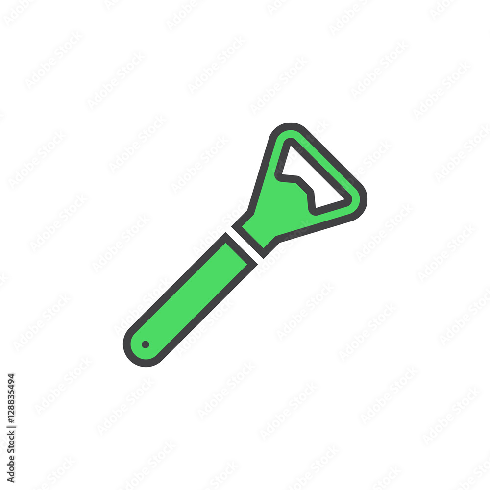 Bottle opener line icon, filled outline vector sign, linear colorful pictogram isolated on white. logo illustration Bottle opener line icon, filled outline vector sign, linear colorful pictogram isolated on white. logo illustration
