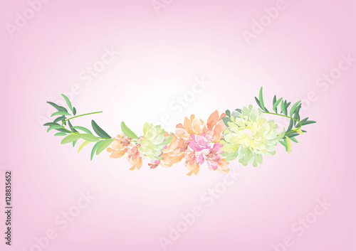 crown flowers set  side way and top isolated on white background 