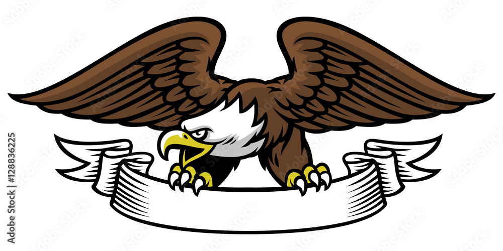Naklejka premium eagle mascot grip the ribbon